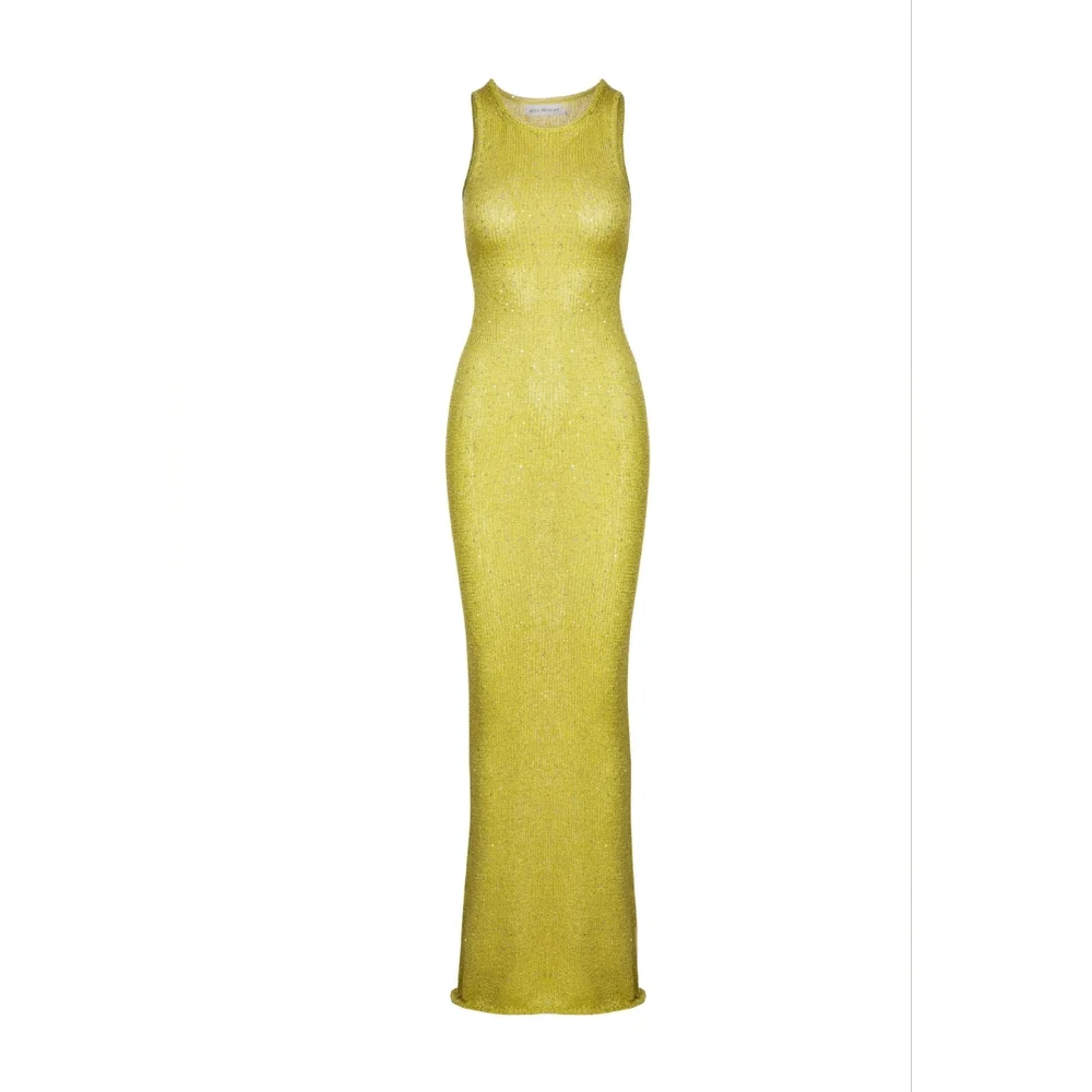BB3. NWT ASTA RESORT NATALIA DRESS - CHARTREUSE SEQUIN - Picture 3 of 9